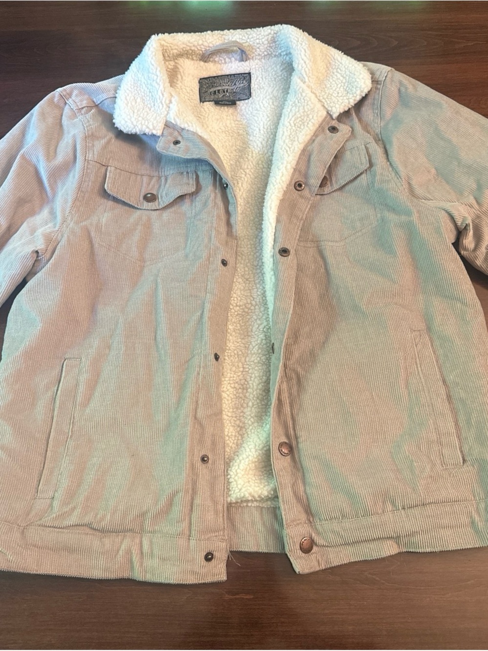 Brooklyn Cloth Tan Corduroy Sherpa-Lined Bomber Jacket